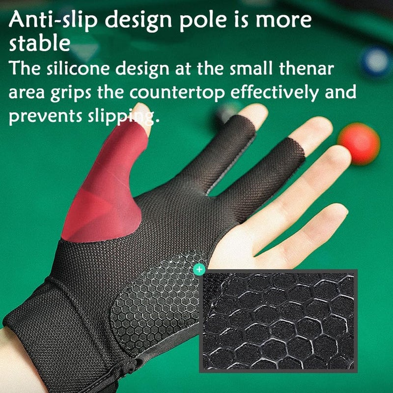 Wnddle Pool Glove Left Hand, Billiards Glove, Billiard Pool Gloves for Left Hand 3 Finger, Snooker Cue Sport Glove Popular Sizes for Men & Women - Image 4